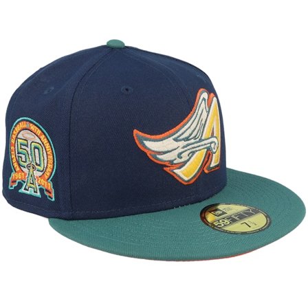 New Era - MLB Ble fitted Czapka Z Daszkiem - Los Angeles Angels Escalator 59FIFTY Pin Navy/Green Fitted @ Hatstore