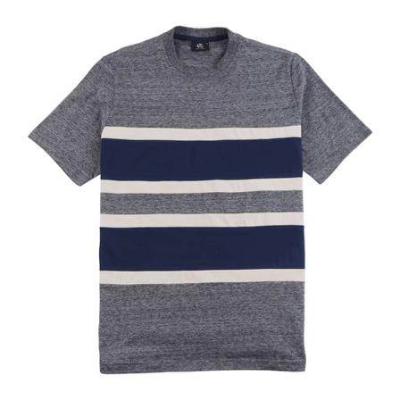 PS By Paul Smith Ash Grey T-shirt with Fabric Stribes Grå, Herre T-shirts