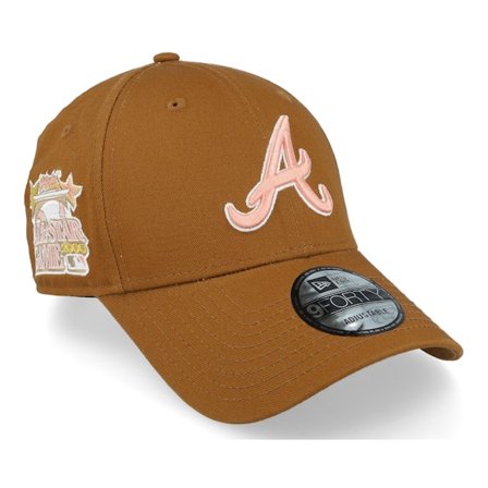 New Era - MLB Bruin adjustable Cap - Atlanta Braves World Series Patch 9FORTY Brown/Peach Adjustable @ Hatstore