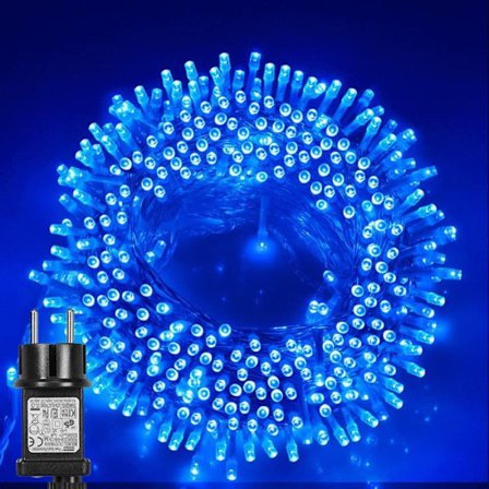 Rosnek 100M 800LEDs Lyskæde Jul med EU-stik, Vandtæt IP44 Stjernelys, 8 Tilstande til Udendørs Fest (Blå)