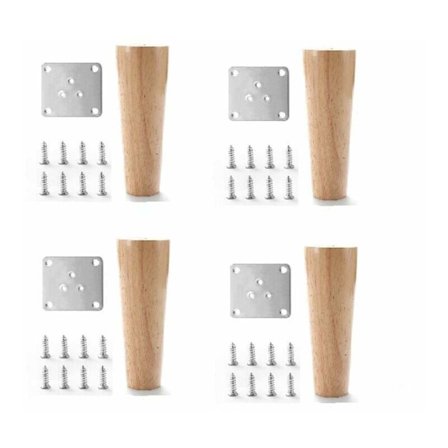 Suorat puiset huonekalujen jalat, kapenevat tammiset jalkatuet, 4 kpl:n setti pöydille, penkeille, sohvapöydille, monipuolinen käyttö modernissa tee-