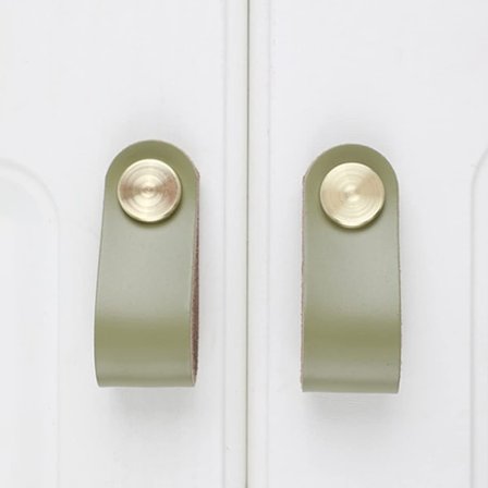 Lædergreb til skab, 2 håndtag til vintage møbler, Lea