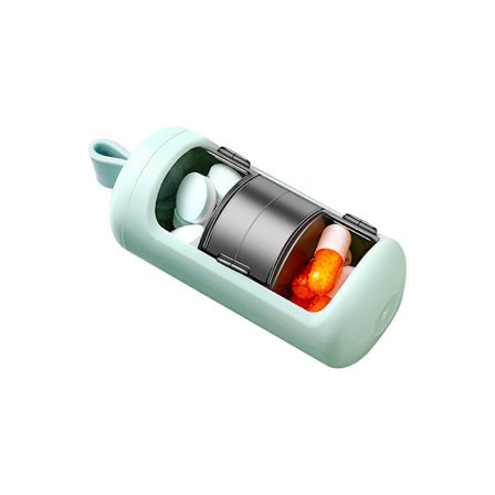 2 st (Grön) Mini Pillerflaska Veckovis Pillerdosa Bärbar Medicin