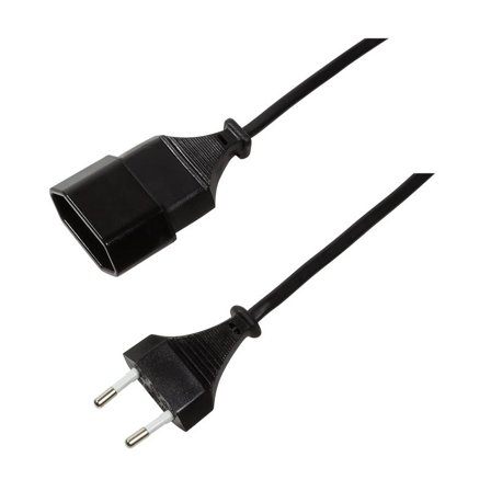 LogiLink Netzkabel Euro CEE 7/16 Stecker zu Dose, 1m Schwarz