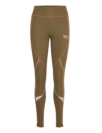 Louise 2.0 Tights Sport Running-training Tights Khaki Green Kari Traa