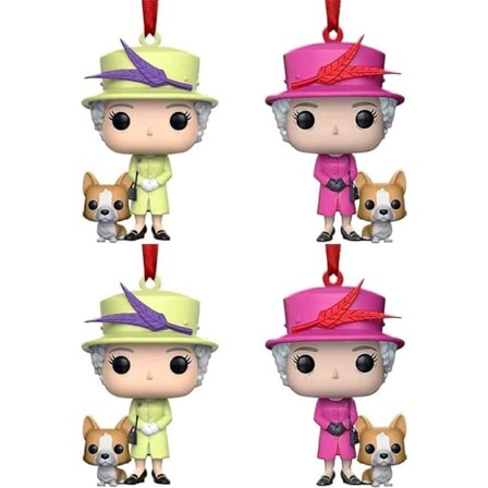 4PCS Elizabeth II Queens og Corgi Akryl Suvenirer, Søte Tegneseriefigurer