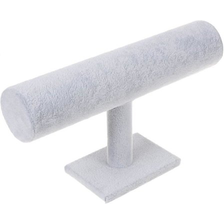 Svävende T-Bar Armbånd Halskjede Øredobb Armring Anheng Fotlenke Tårn Klokke Nøkkel Smykkevisningsstativ for Hjemmeorganisasjon (Svart Fløyel) [DB] 