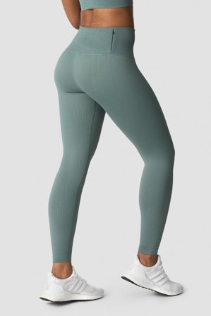 ICANIWILL - Ribbed Define Seamless Pocket Tights Racing Green - Treningstights - Dame - ICIW