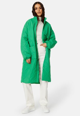 Happy Holly Alma Quilted Coat Green Klær
