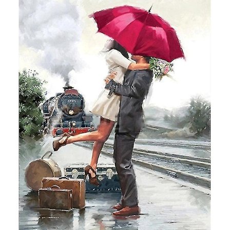 Gjør-det-selv-diamantmaling 100 % helrund diamantrhinestone uvillige par limt inn maling Uferdig gave