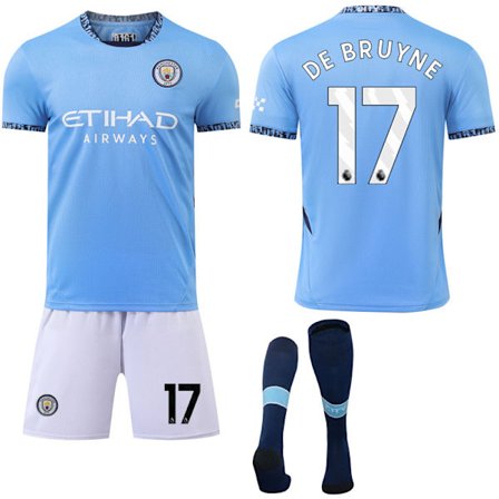 Manchester City Hjemmebanesæt med Strømper til Børn & Voksne 2024-2025 Nr. 17 DE BRUYNE Nr. 17 DE BRUYNE XXL XXL XXL Nr. 17 DE BRUYNE