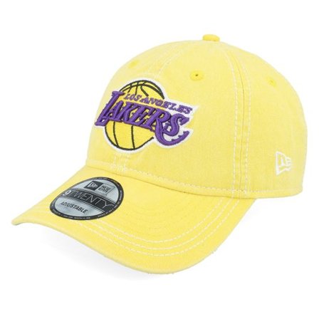New Era - NBA Gul unconstructed Keps - Los Angeles Lakers Washed Contrast 9TWENTY Yellow Dad Cap @ Hatstore