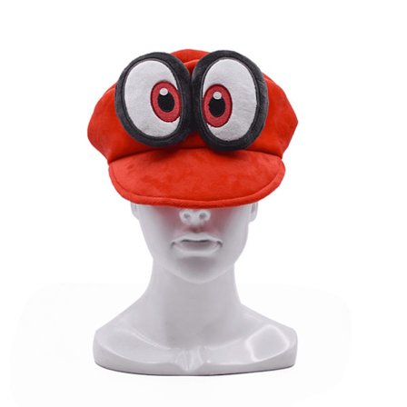 10" Gul og rød hatt utstoppet dyr gave til barn, Cappy 3D opphøyde øyne plysjleker myk dukke