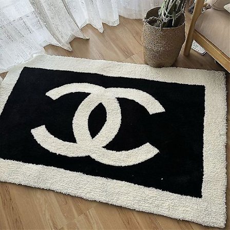 CC Bogstav Imitation Cashmere Tæppe - Perfekt til Sengen, Spejlforside, Stue og Sofaområde (FMY)