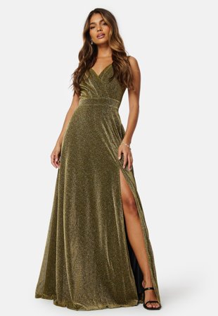 Goddiva-Glitter Wrap Maxi Dress-S (UK10)