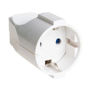 EL Skjøtekontakt schuko jordet 16A 250V Hvit
