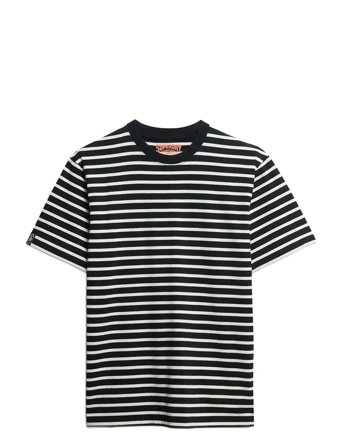 Merchant Stripe Tee Black Superdry