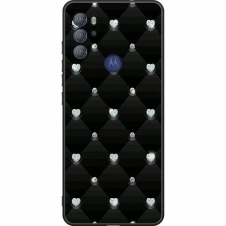 Motorola Moto G60s Svart Skal Bling Heart
