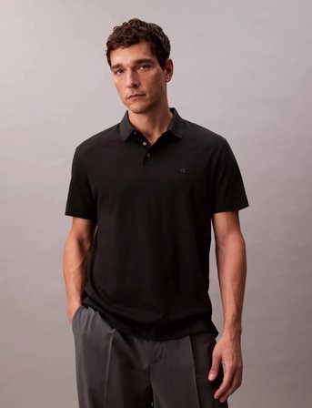 Calvin Klein Ss Supima Chest Emb Polo - Black - M