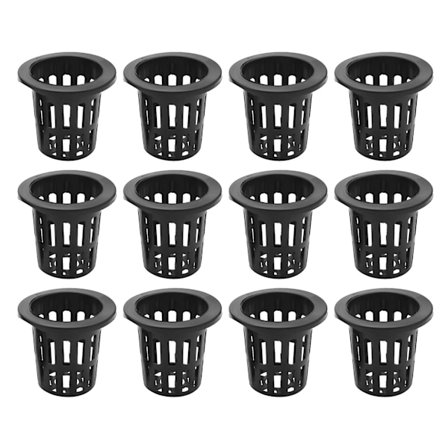 100-pack 2,36 tum nätkoppar med slitsat nät, bred kant, filter, växtnätkruka, hink, korg för hydroponik