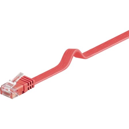 CAT 6 platt patchkabel, U/UTP, röd