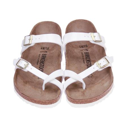 Birkenstock, Sandals Wit, Dames, Maat:38 EU,print