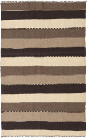 Tejida A Mano Kilim Alfombra 131X206 De Lana Marrón/Beige Pequeño