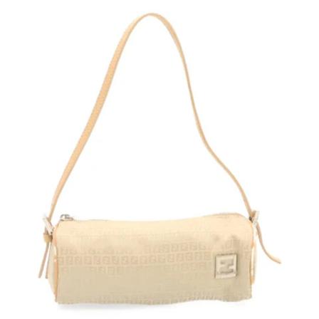 Fendi Vintage, Pre-owned Canvas pouches Beige, Dames, Maat:ONE Size,leer