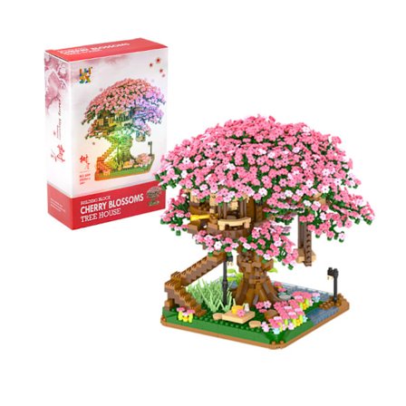 Kirsebærtre Blomsterhus Mikro Byggeklosser Sett