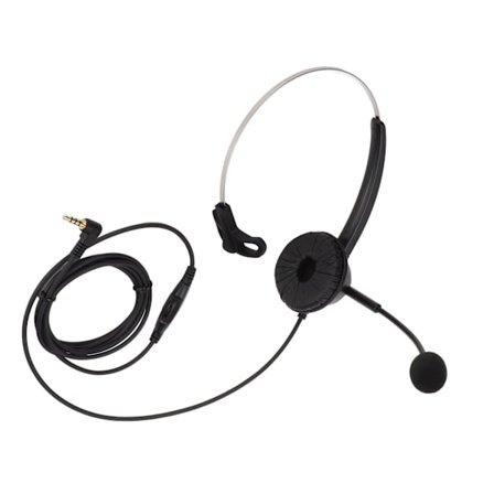 H360‐3.5VA Ensidig Headset Svart Brusreducerande Volymjustering Trådbunden Mono Headset för 3.5mm Jack