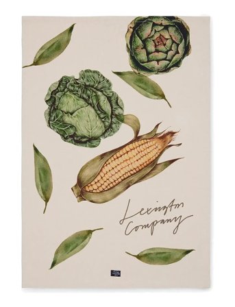 Lexington Home Vegetables Org Cotton Kitchen Towel - Cream - 50X70