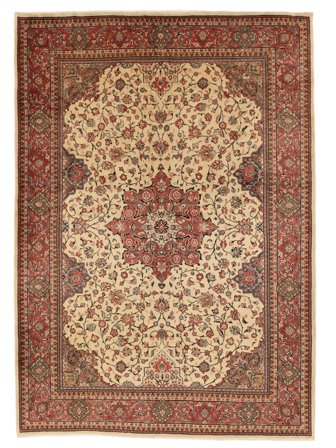 Orientalisk Sarough Fine Matta 266X376 Brun/Orange Stor Ull, Persien