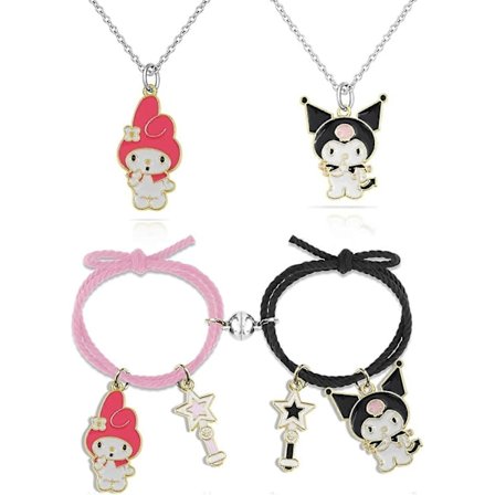 Kuromi og My Melody Stil Magnetiske Pararmbånd Gjensidig Tiltrekning Søte Kuromi Melody Halskjede Smykker