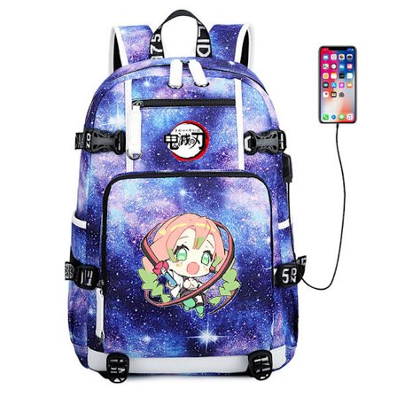 Ghost Slayer Ryggsäck Anime Student Skolväska Ryggsäck Usb