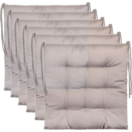 Sett med 6 lysegrå dekorative stolputer