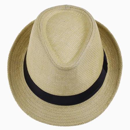 Het unisex kvinnor Män Mode Sommar Casual Trendig Strand Sol Halm Panama Jazzhatt Cowboy Fedora hatt Cap Khaki