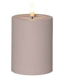 LED Bloklys Flamme Soft batteridrevne Beige