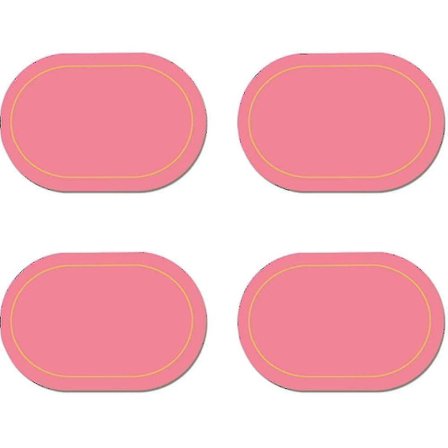 Sæt med 4 kunstlæder-dækkeservietter - Dobbeltsidet farvedesign Oval spisebordsunderlag Vandtæt Varmebestandig Hjemmeindretning -xx