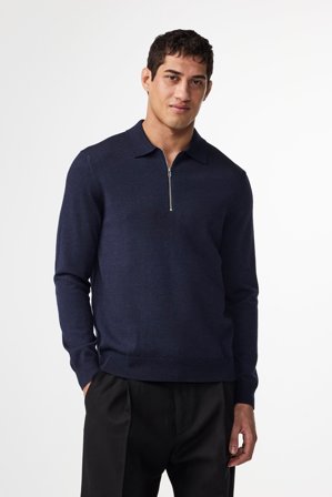 NN.07 Sergio Polo Herren Blau Certified Wool