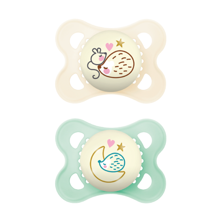 MAM Original Night Smokk, 0-6 mnd, beige/lysegrønn, 2 stk.