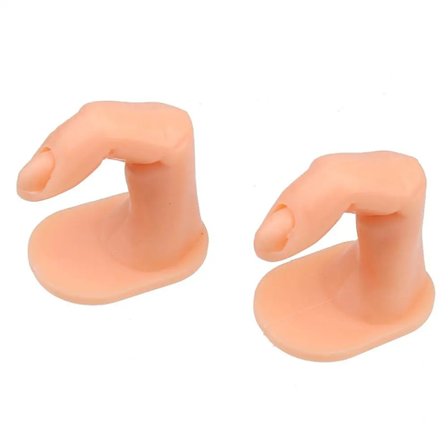 2/10 stk. Øvefinger Manicure Håndmodel til Neglekunst Øvelse Akryl Negletipper Kunstige Negle med Negledesign Plastik Displayholdere