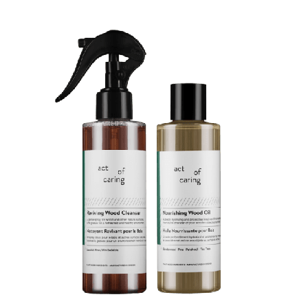 act of caring Wood Care Kit Rengöring & tvätt 300 ml