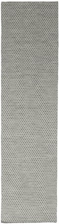 Tapis De Laine Géometrique Kelim Honey Comb Gris Corridor Petit