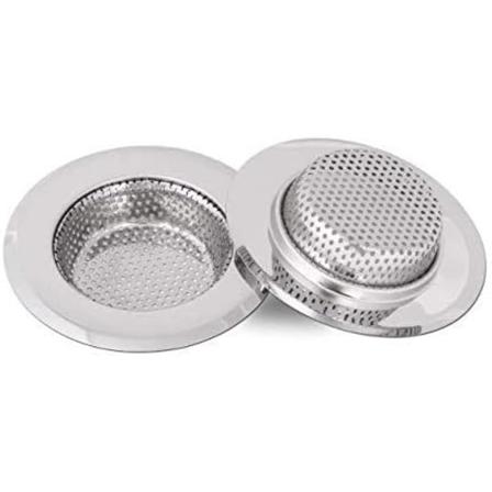Kjøkkenvaskfilter, rustfritt stål vaskfilter, kjøkkenvaskrist, 18 mm dypt, 2 stk 2,75 tommer/7 cm (liten)