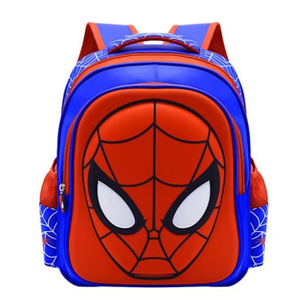 Tegneserie Spidey Skoletaske - 3D, Vandtæt, Stor Kapacitet til Grundskolen Blå