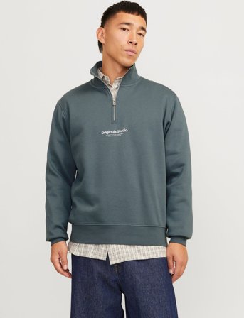 Jack & Jones Jorvesterbro Sweat Quarter Zip Hn Noos - Blue - XXL