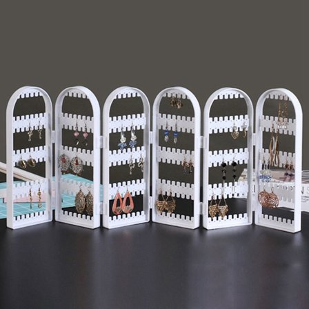 Örhänge Display Hållare Örhängen Nibbar Display Rack WHITE 6 FAN white 6 Fan-6 Fan