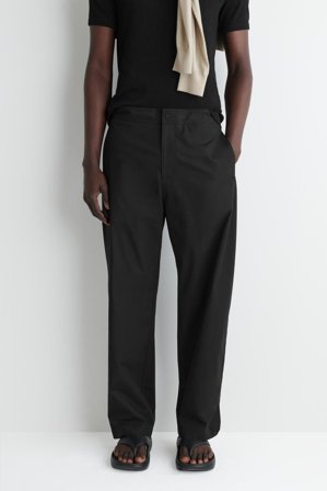 COS Men's Pantaloni Barrel In Cotone in Nero