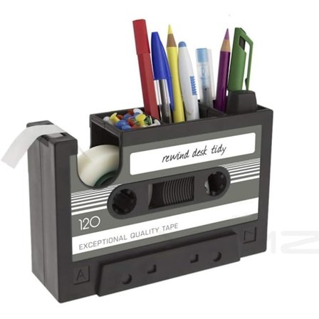 Kreativ tejp pennhållare låda, retro låda tejp hållare vas pennhållare, populär penna skrivbord serie snygg förvaringslåda, grå