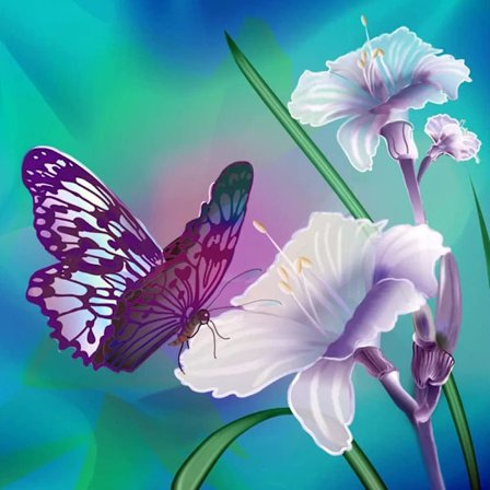 Fjäril och trumpet diamantmålning vuxen set, barns diamantkonst, perfekt present till heminredning 12x12 tum